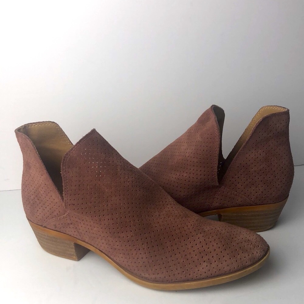 Lucky Brand Birtie Suede Pink Ankle Boots 8.5